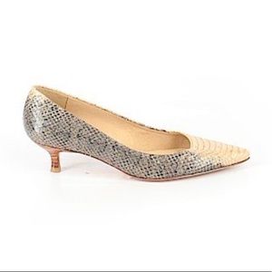 Stuart Weitzman vintage snakeskin pumps with kitten heel